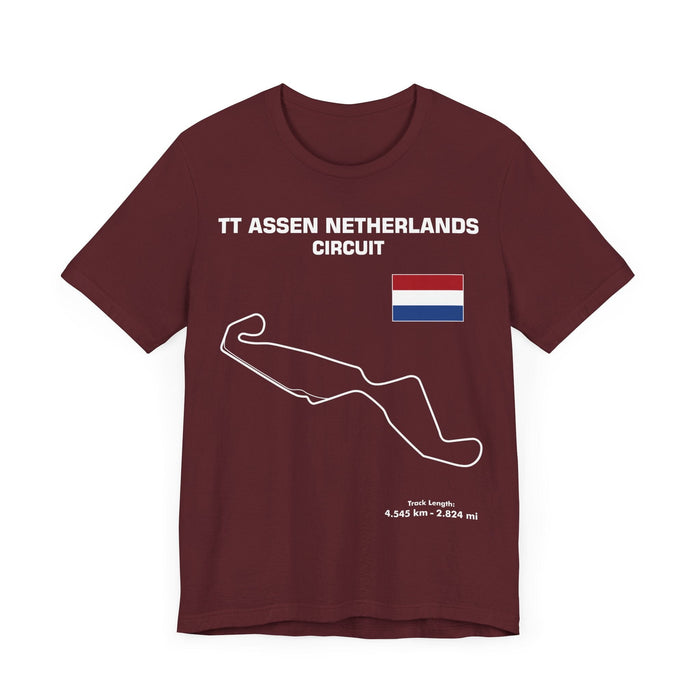 TT Assen Circuit Track Outline t-shirt for European Customers ONLY--Prints and ships from within Europe v2