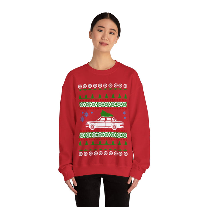Swedish Car like a 240 Sedan Ugly Christmas Sweater Jumper For UK customers ONLY--Item prints and ships from within the UK