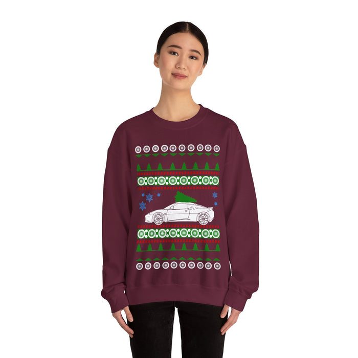 Sports Car like an Evora Ugly Christmas Sweatshirt UK