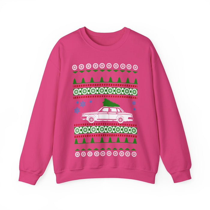 Swedish Car like a 240 Sedan Ugly Christmas Sweater Jumper For UK customers ONLY--Item prints and ships from within the UK