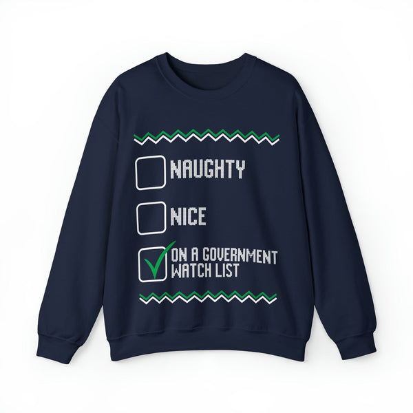 Government Watch List Ugly Christmas Sweater UK customers only--prints in the UK