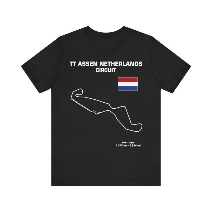 TT Assen Circuit Track Outline t-shirt for European Customers ONLY--Prints and ships from within Europe v2