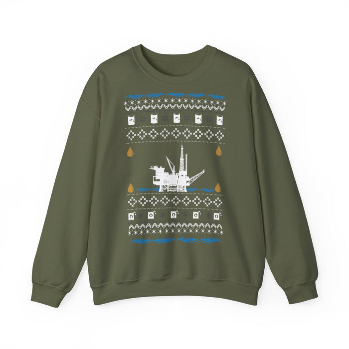 Off Shore Oil Rig Ugly Christmas Sweater for European Customers ONLY---Prints and ships from within Germany
