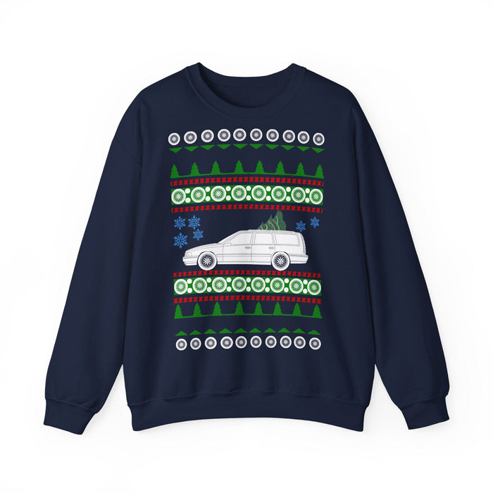 Swedish Wagon like a 1st gen v70R Ugly Christmas Sweater Sweatshirt for European Customers ONLY---This item prints and ships from Germany
