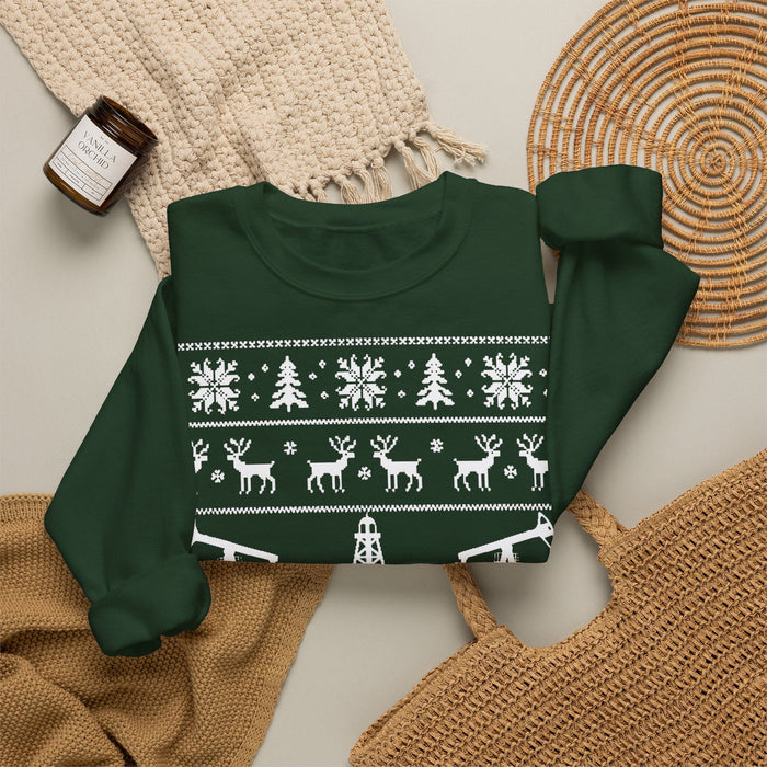 Oil Rig Ugly Christmas Sweater for European Customers ONLY---Prints and ships from with Germany