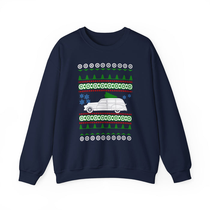 1947 Buick Woody Ugly Christmas Sweater Sweatshirt for Canadian Customers ONLY (prints and ships from Canada)