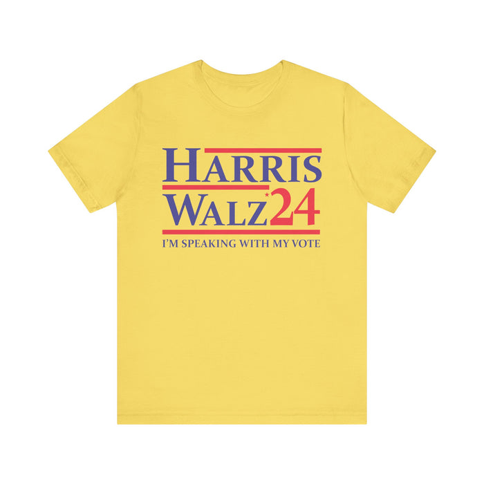 Harris Walz 2024 I'm Speaking With My Vote T-shirt