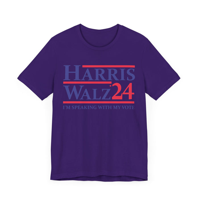 Harris Walz 2024 I'm Speaking With My Vote T-shirt