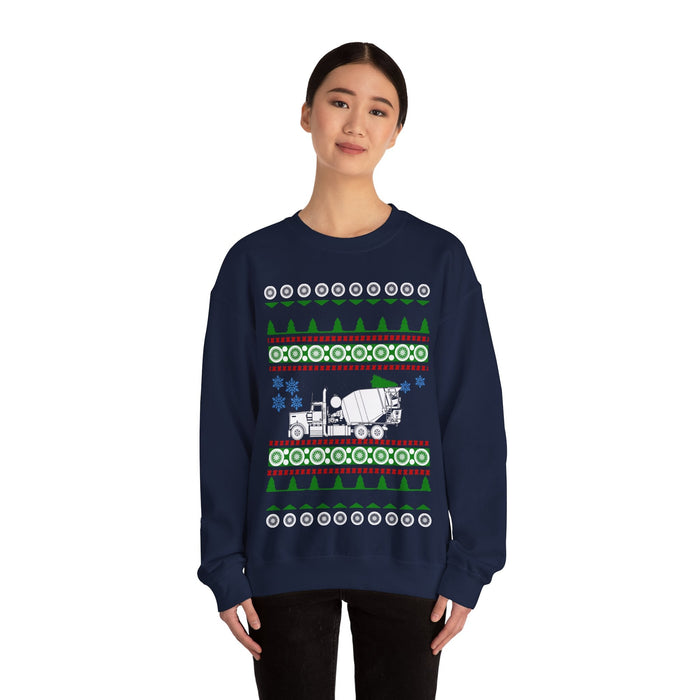 Cement Truck Mixer Ugly Christmas Sweater Jumper for UK customers ONLY--Item prints and ships from within the UK