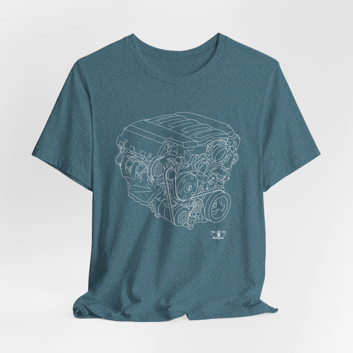 V8 Engine Outline T-Shirt — LT1 V8 Tee--for customers in Australia or New Zealand ONLY---Prints and ships from Australia
