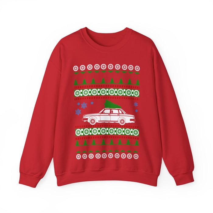 Swedish Car like a 240 Sedan Ugly Christmas Sweater Jumper For UK customers ONLY--Item prints and ships from within the UK