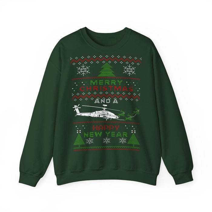 Apache Helicopter Ugly Christmas Sweater for European Customers ONLY--Item prints and ships from within Europe