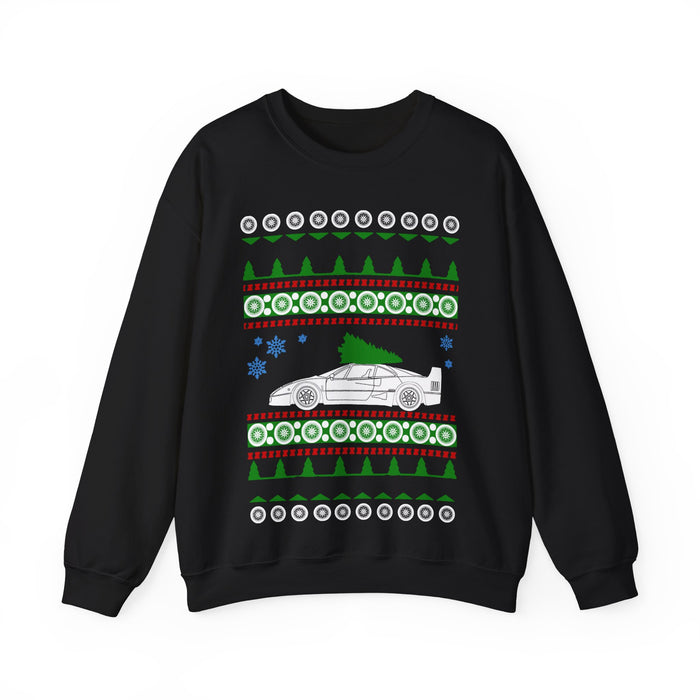 Exotic Car like an F40 Ugly Christmas Sweater for customers in Europe ONLY--prints and ships from within Europe.