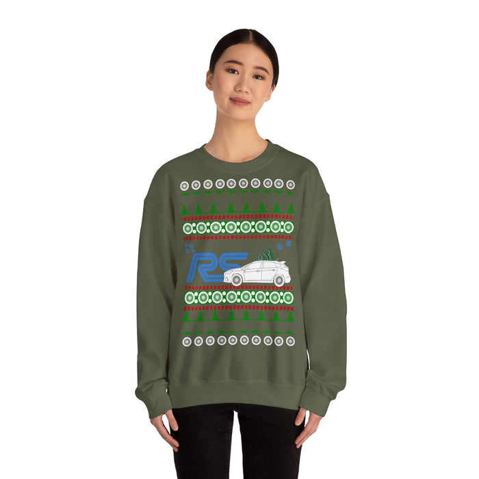 Ford Focus RS 2017+ Ugly Christmas Sweater Sweatshirt for European Customers ONLY---Prints and ships from within Europe