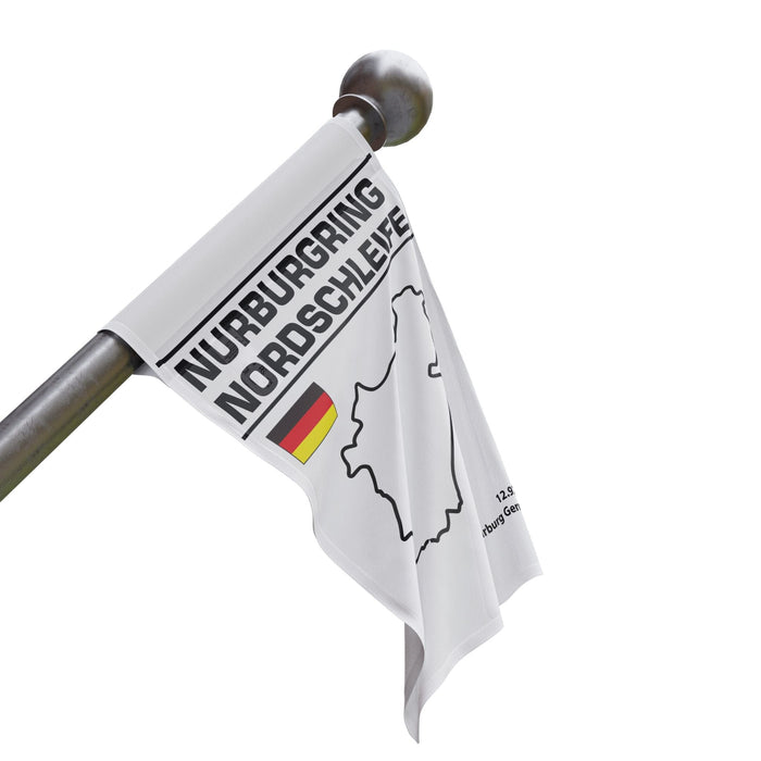 Nurburgring Nordschleife Flag White with Black Design ----3 sizes