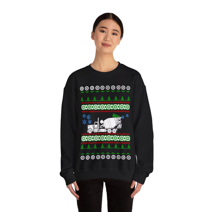 Cement Truck Mixer Ugly Christmas Sweater Jumper for UK customers ONLY--Item prints and ships from within the UK