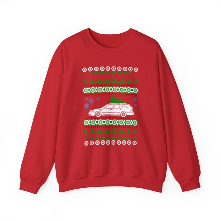 Saab 9-5 Wagon Ugly Christmas Sweater Jumper for UK Customers ONLY--Prints and ships from the UK