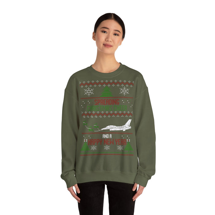 F-16 Military Airplane Fighter Jet Aircraft Ugly Christmas Sweater Sweatshirt for European Customers ONLY--this item prints and ships from Germany