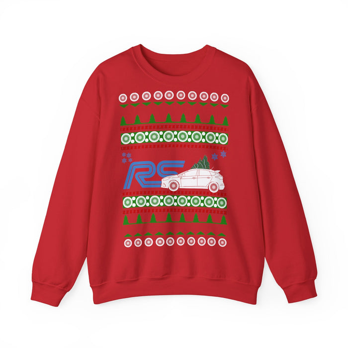 Ford Focus RS 2017+ Ugly Christmas Sweater Sweatshirt for European Customers ONLY---Prints and ships from within Europe