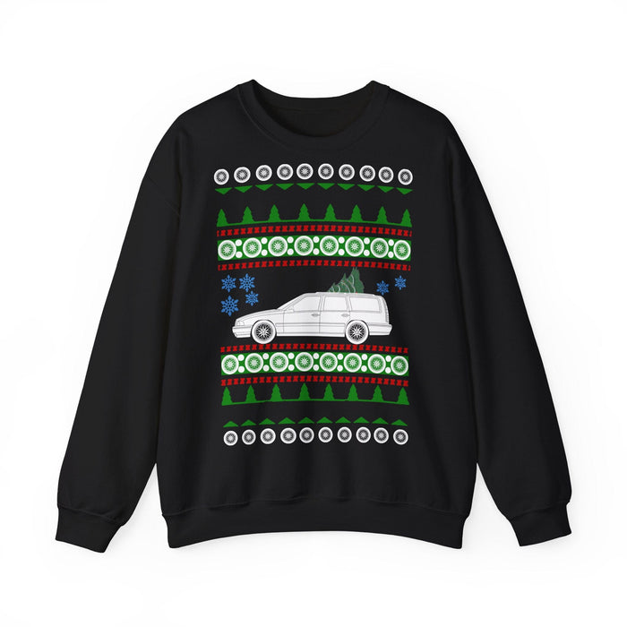 Swedish Wagon like a 1st gen v70R Ugly Christmas Sweater Sweatshirt for European Customers ONLY---This item prints and ships from Germany