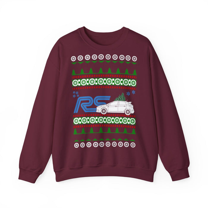 Ford Focus RS 2017+ Ugly Christmas Sweater Sweatshirt for European Customers ONLY---Prints and ships from within Europe