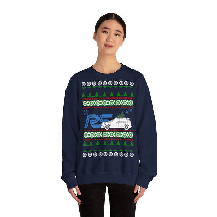 Ford Focus RS 2017+ Ugly Christmas Sweater Sweatshirt for European Customers ONLY---Prints and ships from within Europe