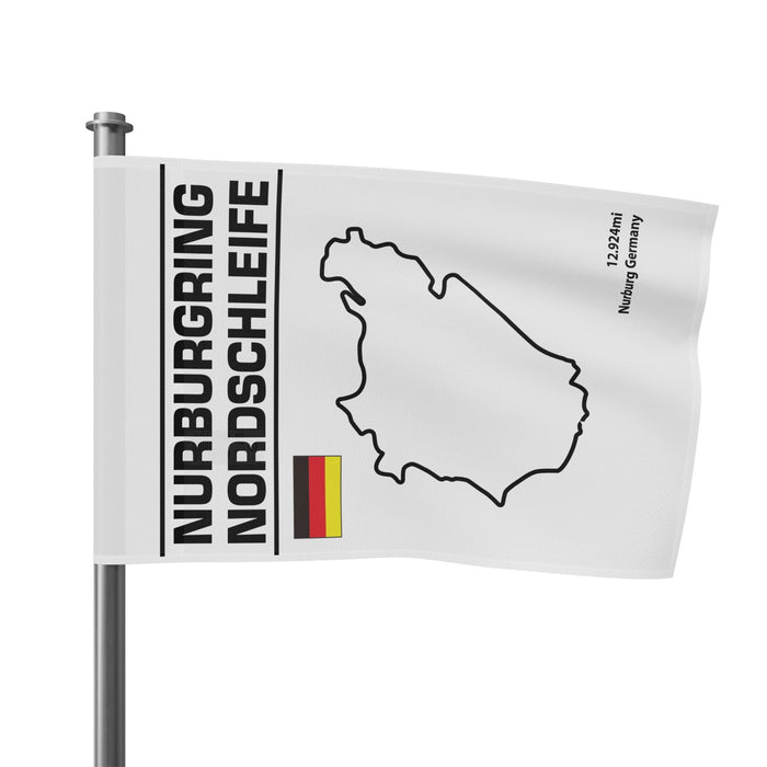 Nurburgring Nordschleife Flag White with Black Design ----3 sizes