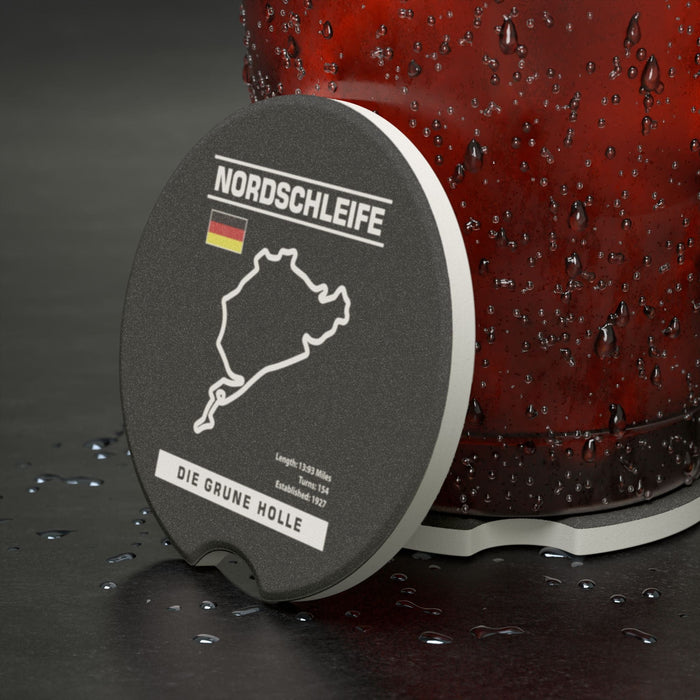 Nordschleife Track Outline Car Coaster — Soapstone Drink Holder