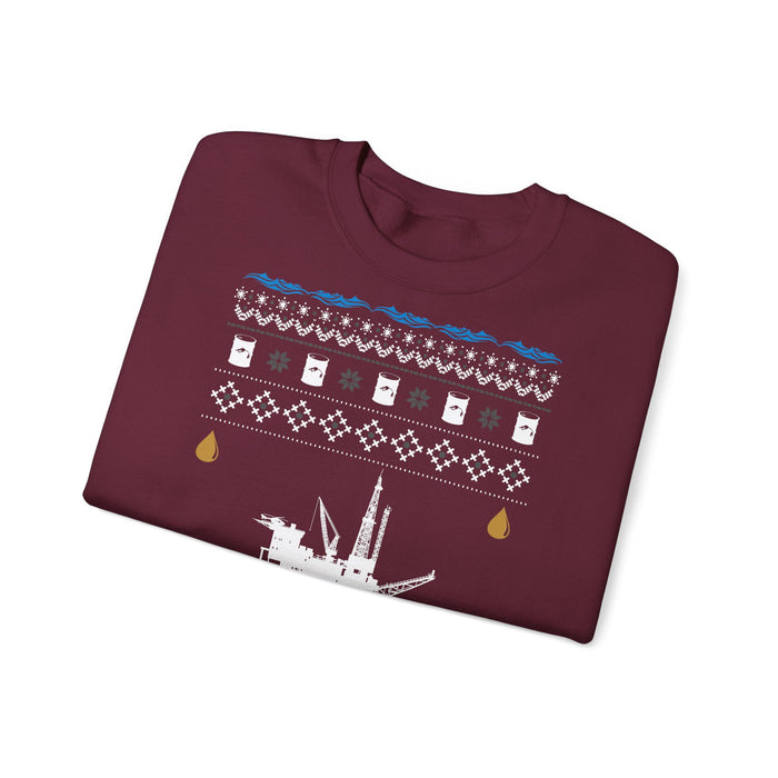 Off Shore Oil Rig Ugly Christmas Sweater for European Customers ONLY---Prints and ships from within Germany