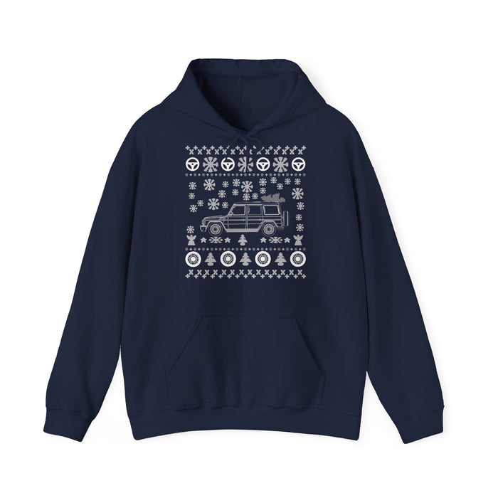 Mercedes G-wagon Ugly Christmas Sweater Hoodie for European customers ONLY (prints and ships from Germany)