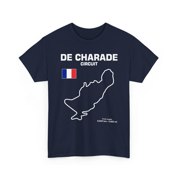 De Charade French Race Track Circuit Outline T-shirt for European Customers ONLY---Prints and ships from within Europe