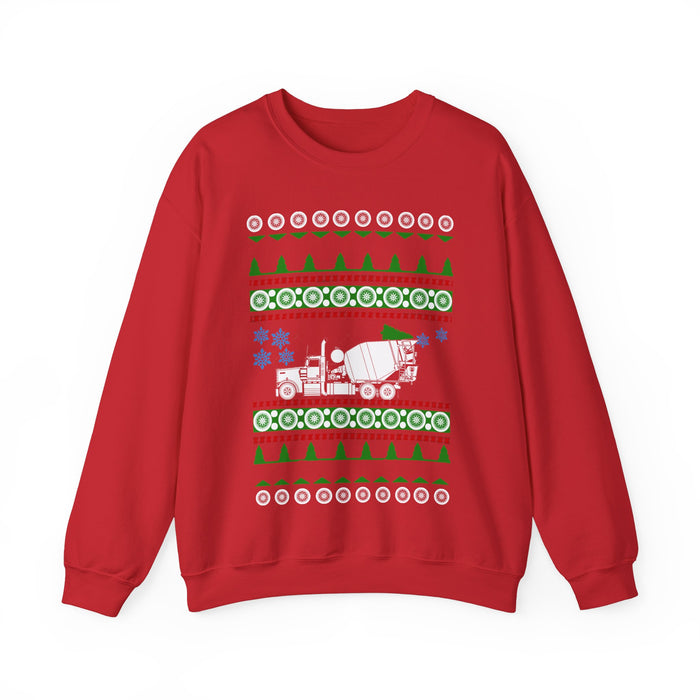 Cement Mixer Truck Ugly Christmas Sweater Sweatshirt for Canadian Customers ONLY (prints and ships from within Canada)