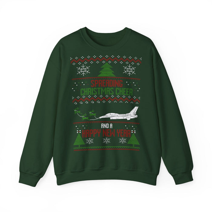 F-16 Military Airplane Fighter Jet Aircraft Ugly Christmas Sweater Sweatshirt for European Customers ONLY--this item prints and ships from Germany