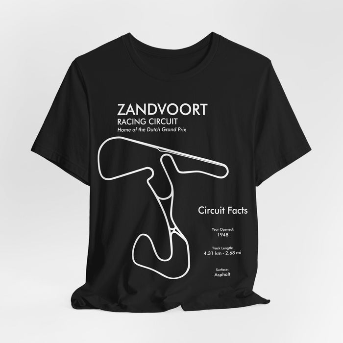 Zandvoort Circuit Outline Tee — Race Track Map T-Shirt -- For UK Customers ONLY--Prints and ships from within the UK