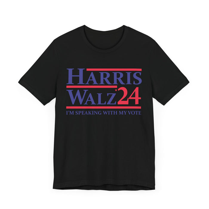 Harris Walz 2024 I'm Speaking With My Vote T-shirt