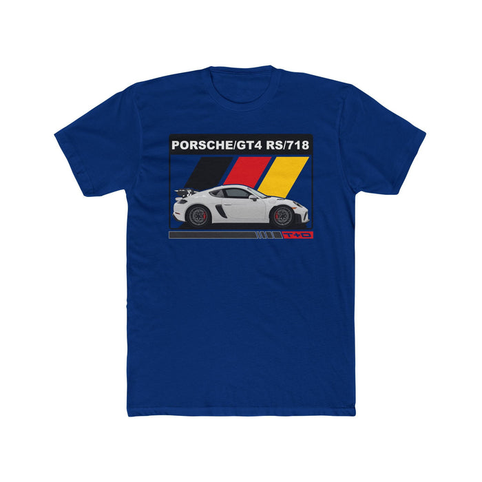 German Flag GT4 RS/718 Graphic Tee — Retro Racing Stripe Sport Car Shirt