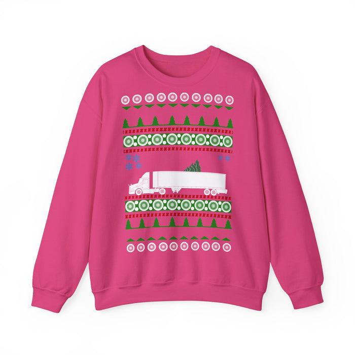 Semi Truck Ugly Christmas Sweater for european customers ONLY---Prints and ships from within Europe