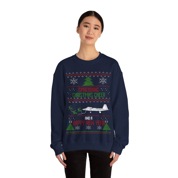 F-22 Raptor Airplane Fighter jet Ugly Christmas Sweater for European customers ONLY--Prints and ships from France