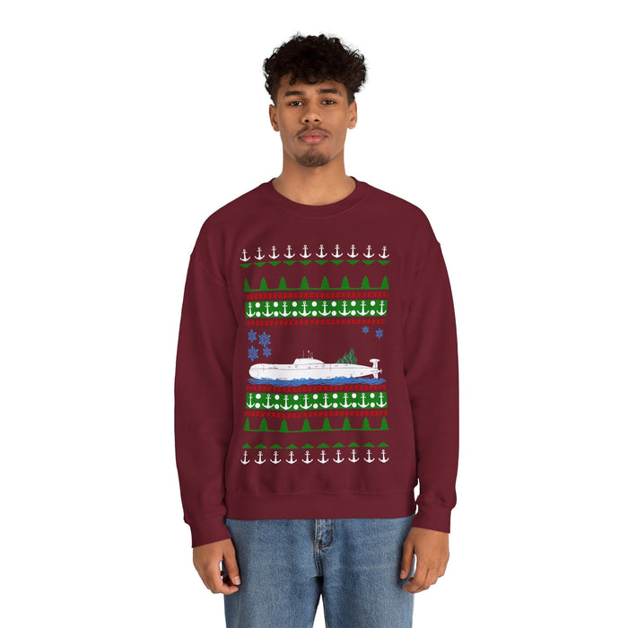 Military Russian Submarine Boat Ugly Christmas Sweater Sweatshirt for UK customers ONLY---Prints and ships from with the UK