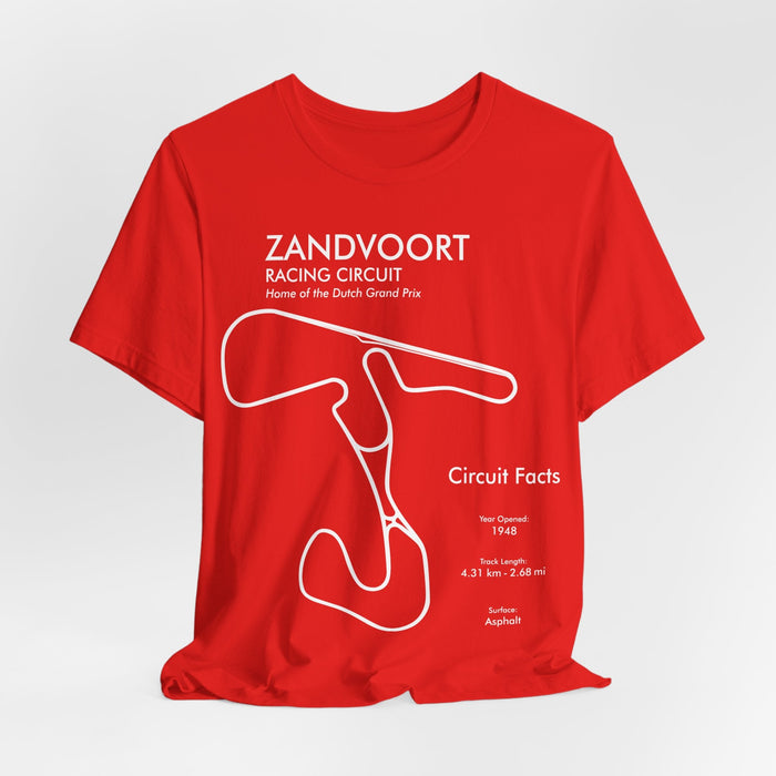 Zandvoort Circuit Outline Tee — Race Track Map T-Shirt -- For UK Customers ONLY--Prints and ships from within the UK