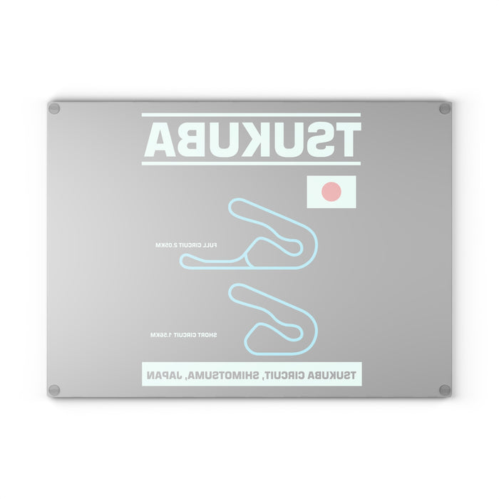 Tsukuba Track Outline Glass Cutting Board