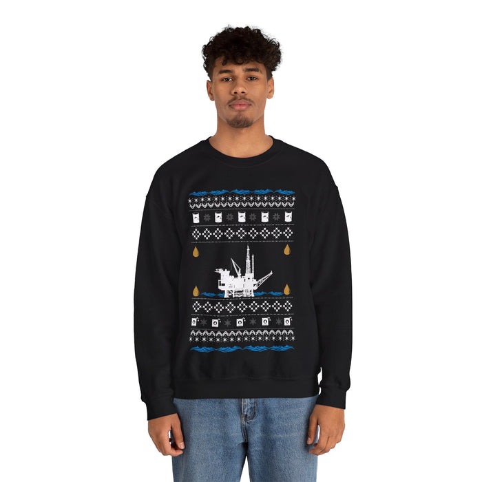UK Ocean Oil Rig Ugly Christmas Sweater Jumper