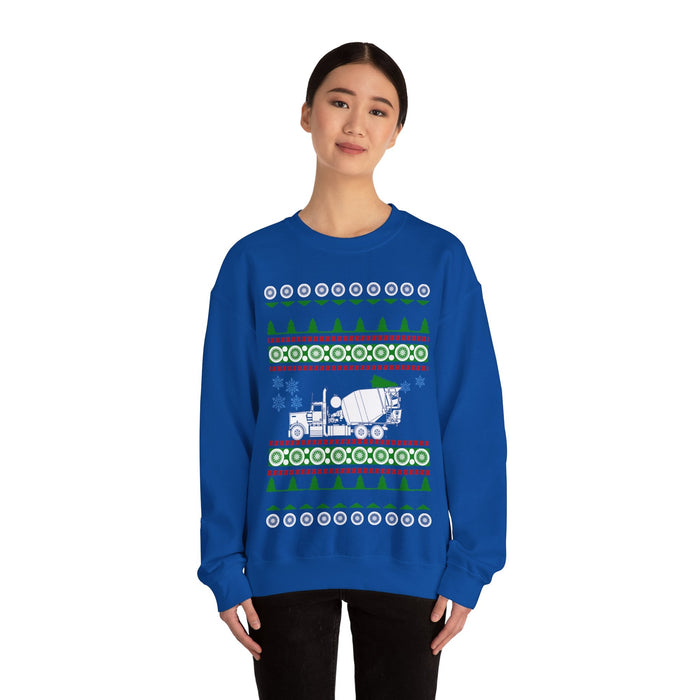 Cement Truck Mixer Ugly Christmas Sweater Jumper for UK customers ONLY--Item prints and ships from within the UK