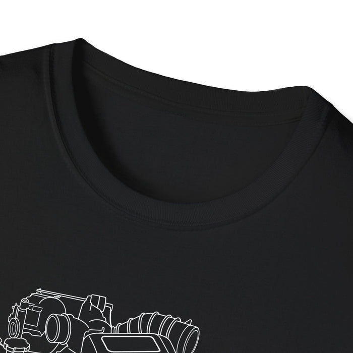Ford Powerstroke 7.3L Engine Blueprint T-shirt for Canadian Customers ONLY---Prints and ships from within Canada
