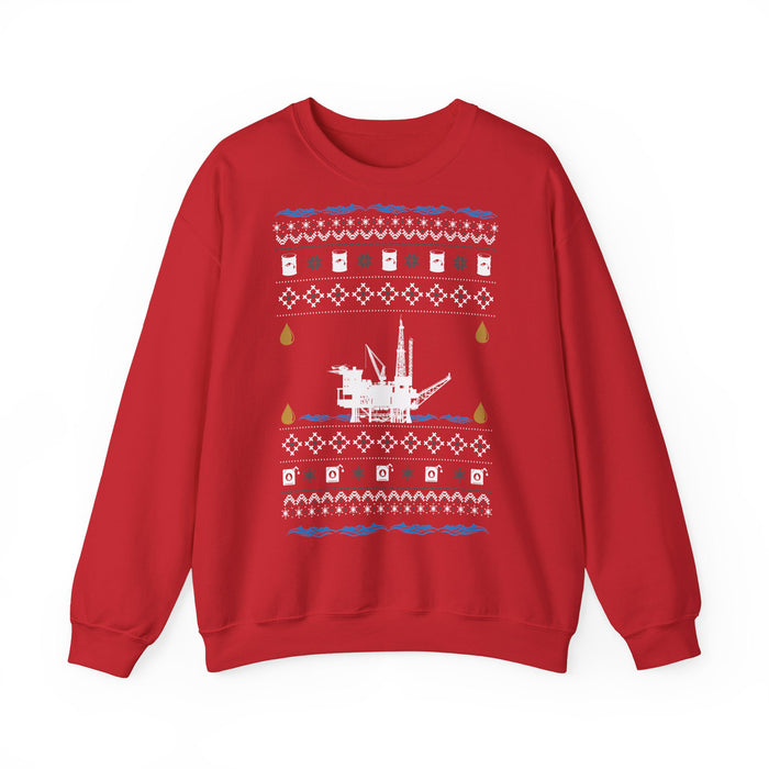 Off Shore Oil Rig Ugly Christmas Sweater for European Customers ONLY---Prints and ships from within Germany