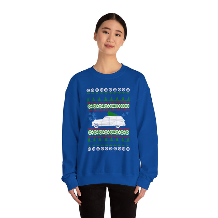 1947 Buick Woody Ugly Christmas Sweater Sweatshirt for Canadian Customers ONLY (prints and ships from Canada)