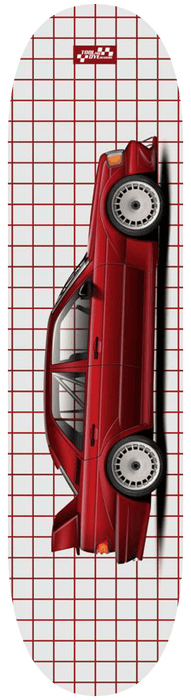 Car Art 190E 2.5 16V Skateboard Deck 7-ply Canadian Hard Rock Maple Maroon v3