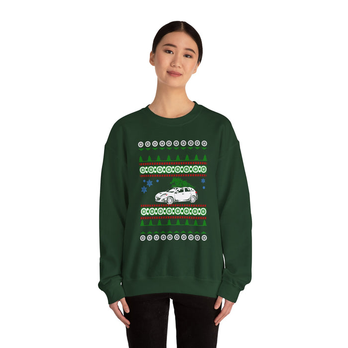 Mazda 3 Ugly Christmas Sweater 3/4 view for Canadian Customers ONLY--Prints and ships from within Canada