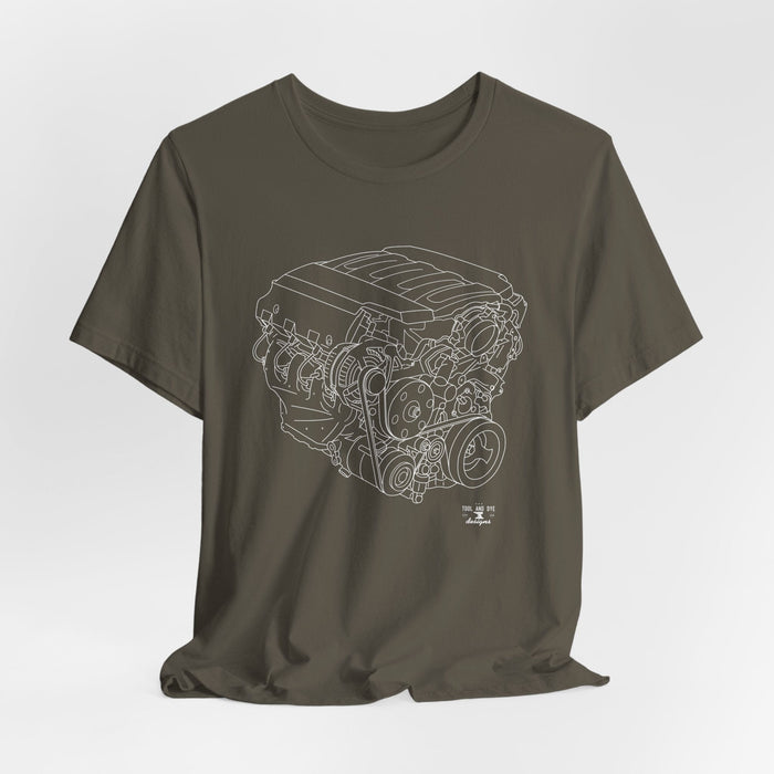 V8 Engine Outline T-Shirt — LT1 V8 Tee--for customers in Australia or New Zealand ONLY---Prints and ships from Australia