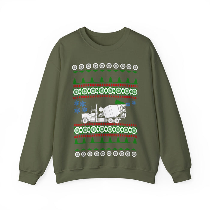 Cement Truck Mixer Ugly Christmas Sweater Jumper for UK customers ONLY--Item prints and ships from within the UK